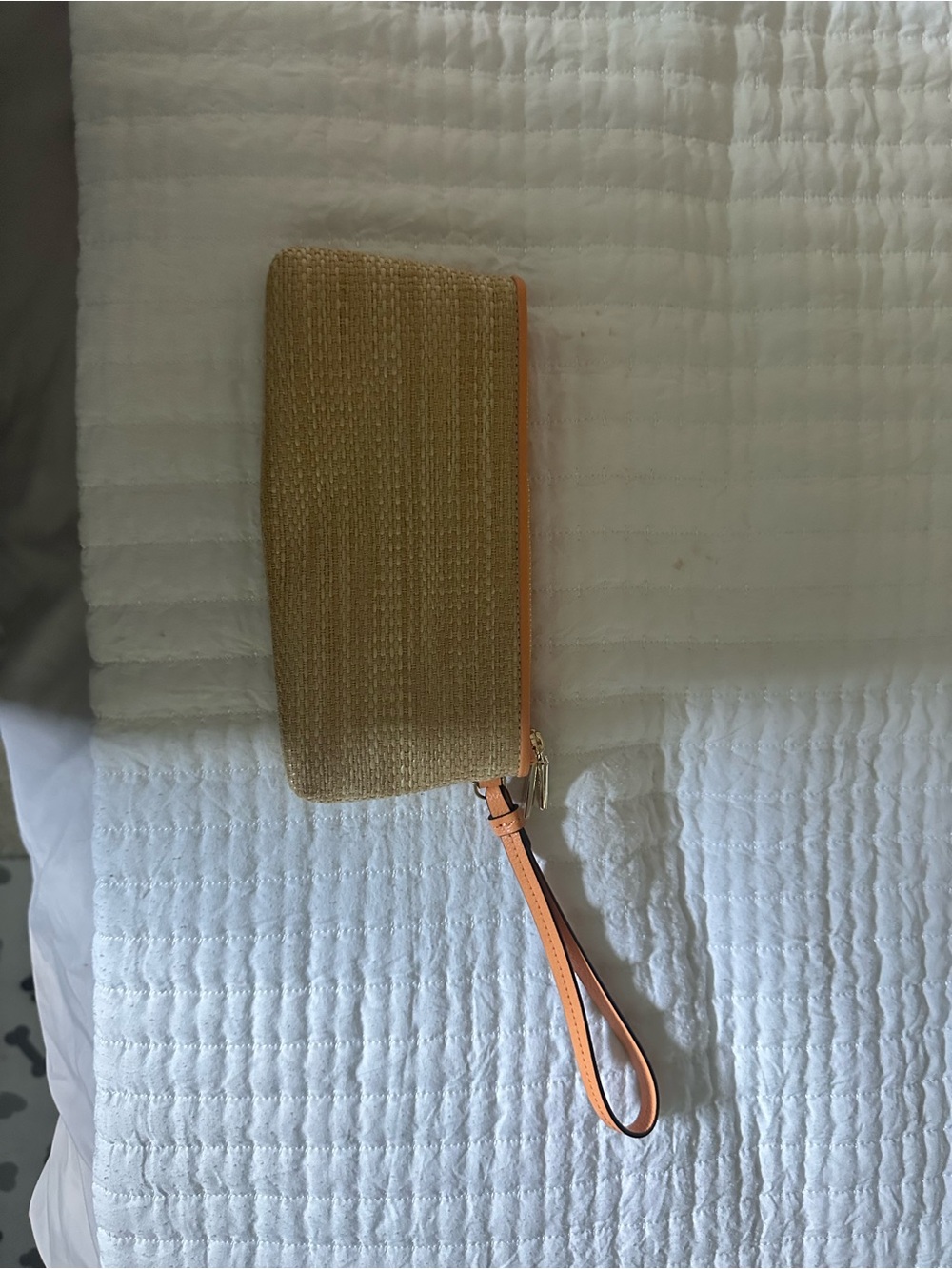 kate spade orange zip wristlet clutch